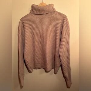 gap brown rib turtleneck sweater